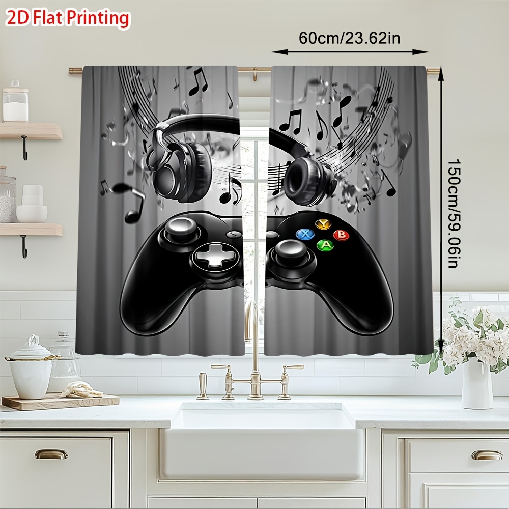 2pcs Game Controller Curtains  - Office Print Tech 评论和价格