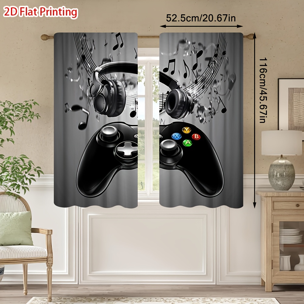 2pcs Game Controller Curtains  - Office Print Tech 评论和价格